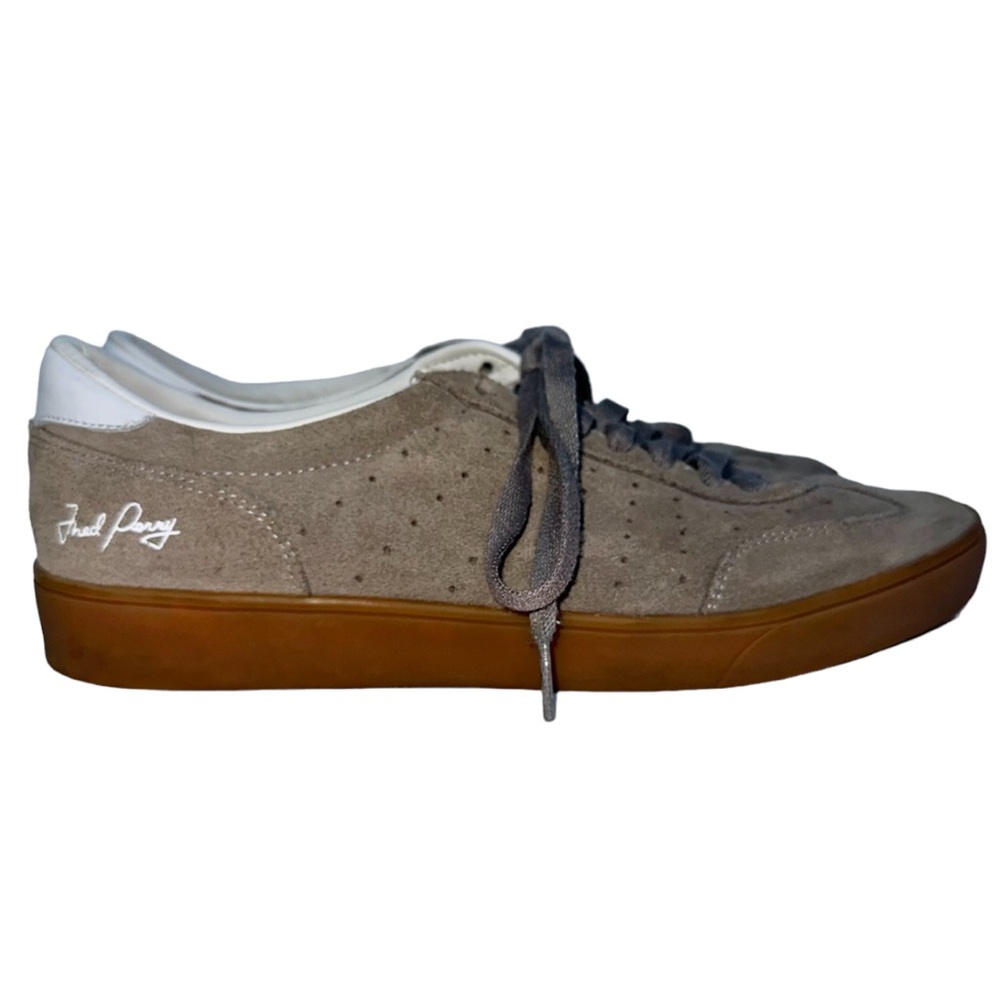 Fred Perry Men’s Hazelnut & Tan Suede Lace Up Court Sneakers- Size 10